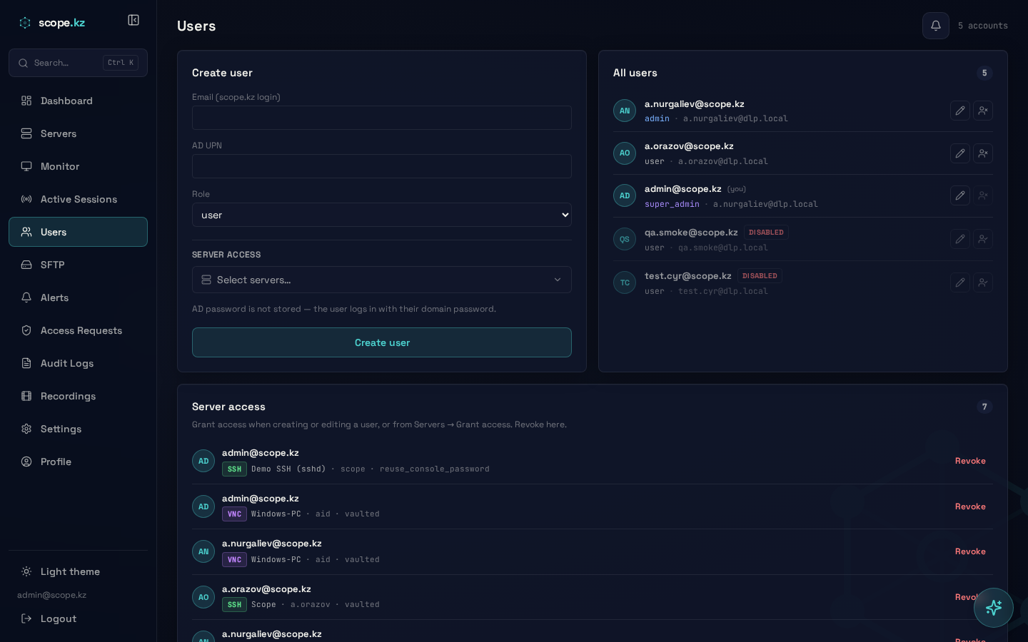 Users — создание пользователя и grants